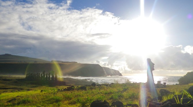 Ile de Paques: l&rsquo;Ahu Tongariki.